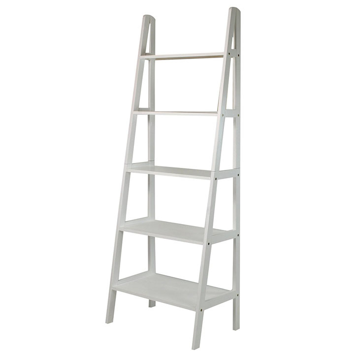 White 5-Tier Storage & Display Wood Rack