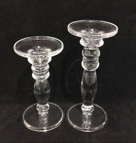Transparent Droplet Shaped Wide-Mouth Glass Candle Holders Candlestick