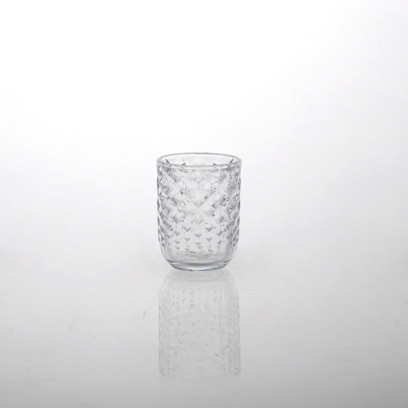 Round Diamond Candle Holder Glass