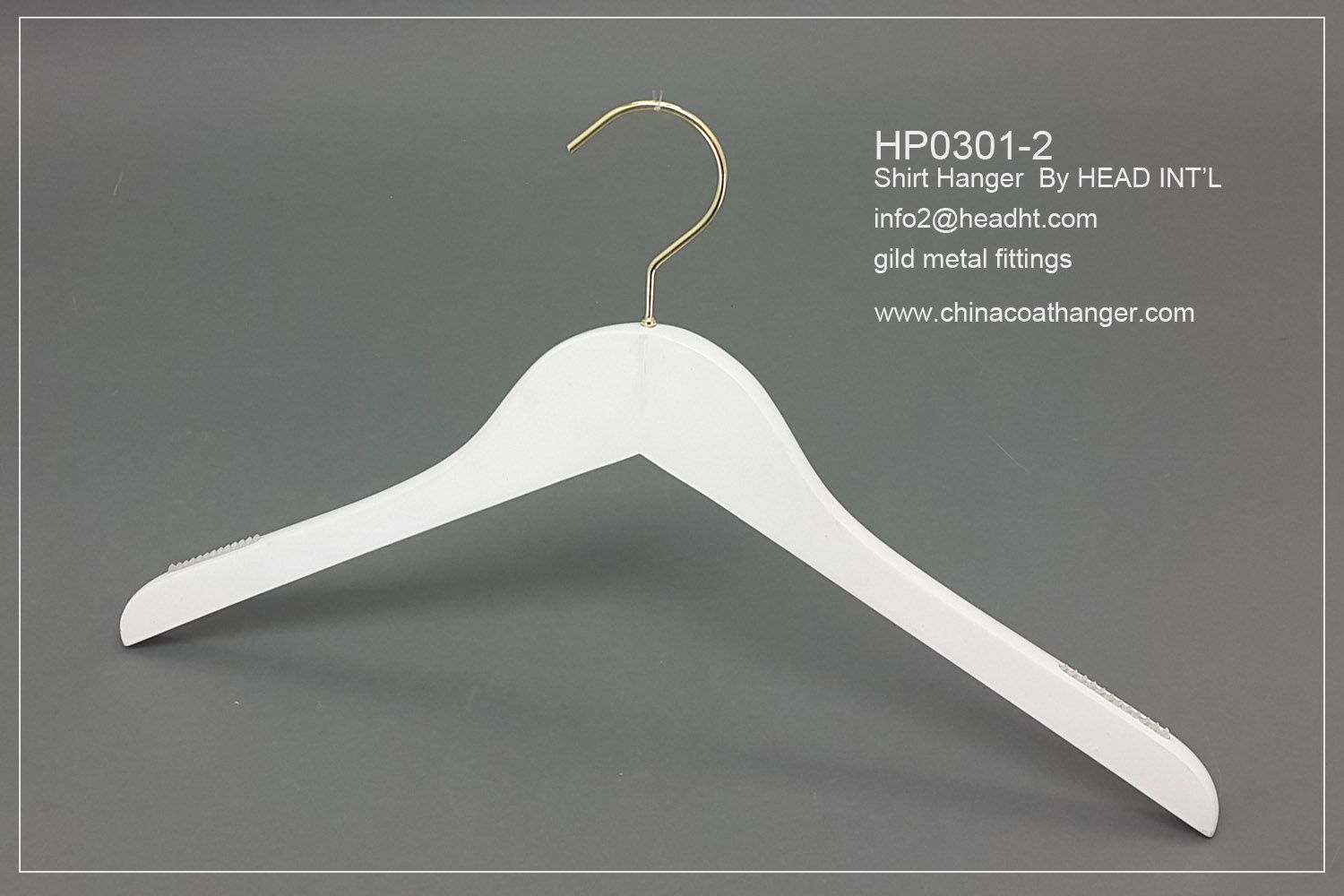 White Top Hanger Flat Body Shirt Hanger Wood for Wholesale