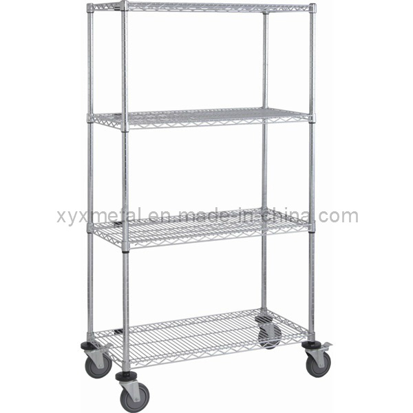 Chrome Steel with Heavy Duty Nylon Castor Wire Shelving