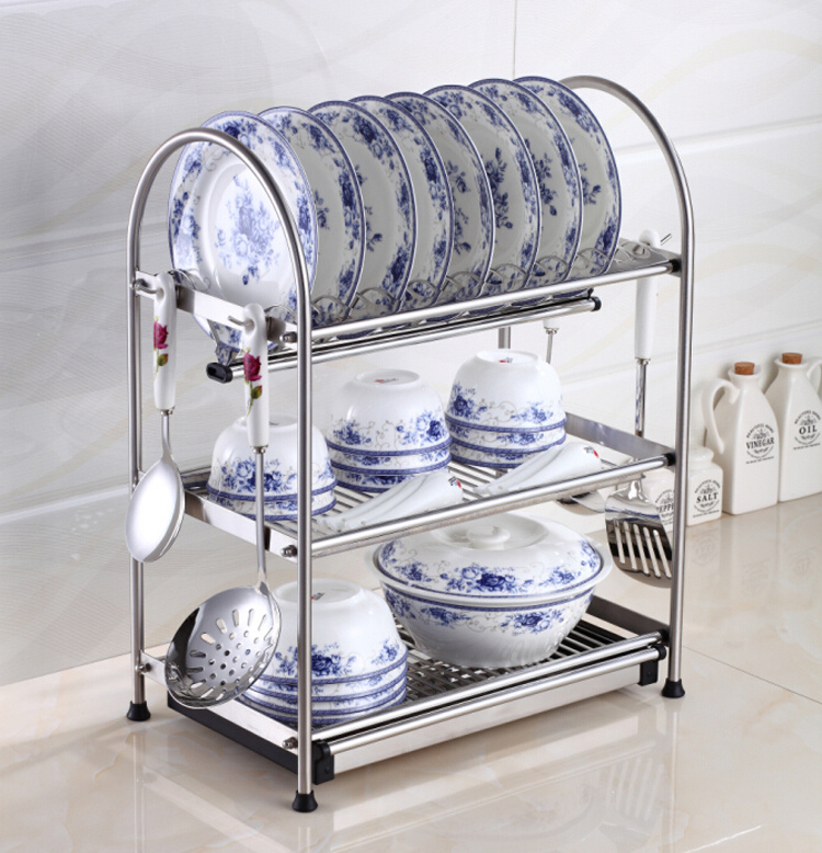 3 Tires Mrtal Kitchen Housware Storage Dish Rack