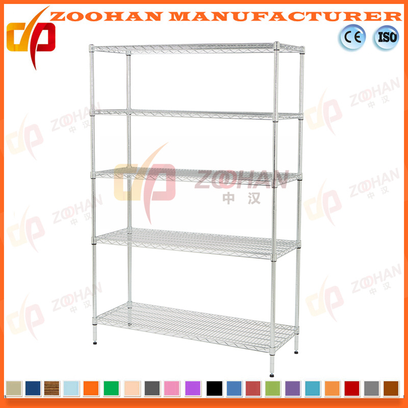 4 or 5 Shelving Chrome House Storage Wire Shelf (Zhw6)
