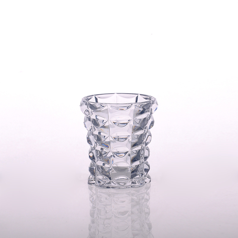 Pressed Thick Glass Candle Holder