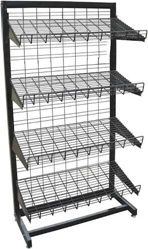 4-Level Floor Standing Metal Wire Newspaper Display Rack
