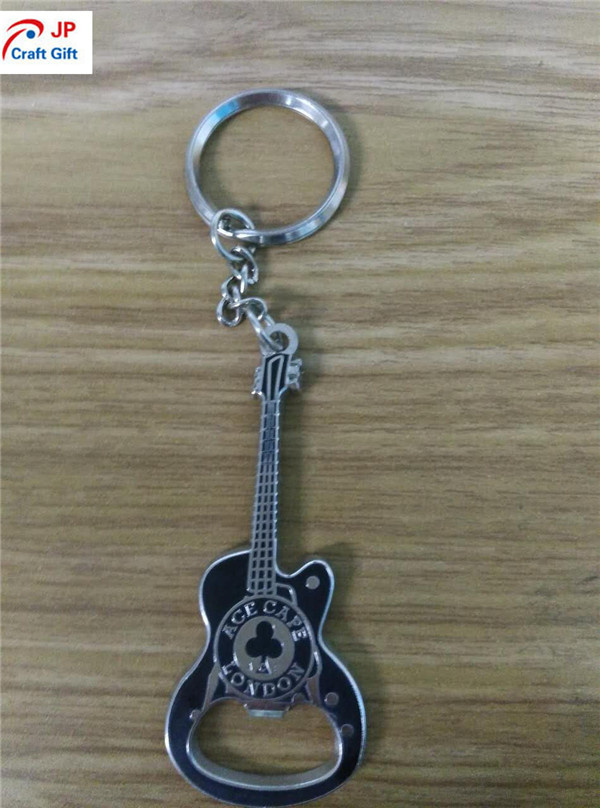 Customized High Quality Guitar Shape Metal Keyring