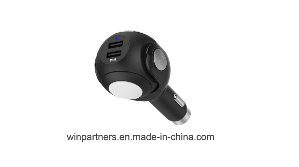 Accnic Car Charger Cup Phone Holder Cigarette Lighter Sockets Power Adapter with Dual USB Ports LED for iPhone Android