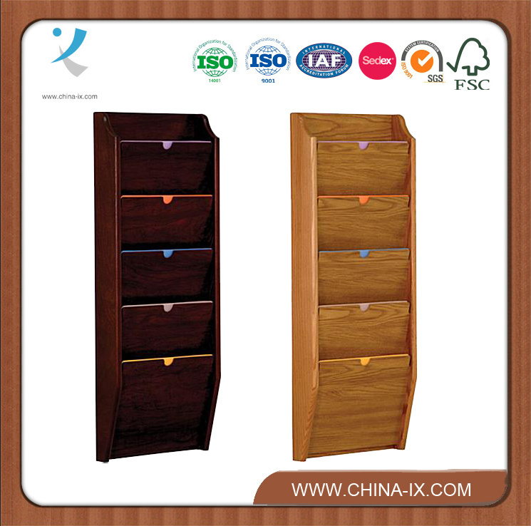 Wall Mounted File Holder with 5 Tiered Pockets