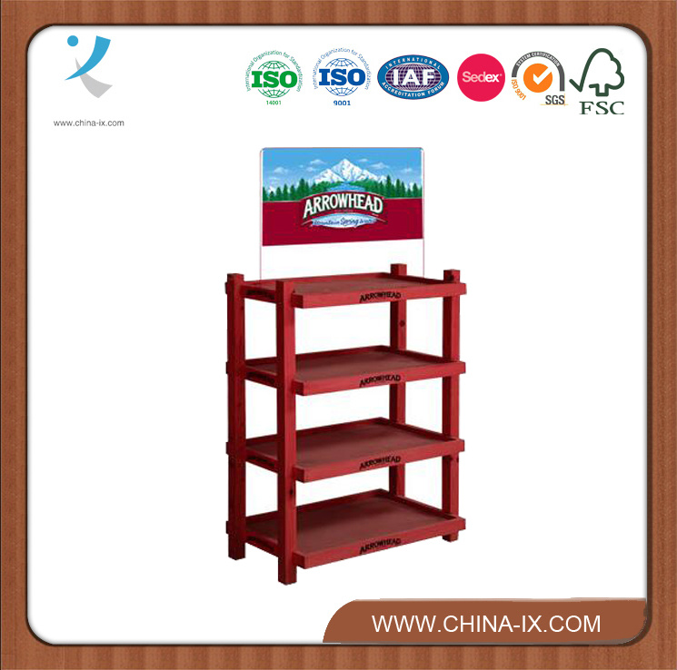 Customized Free Standing Wooden Storage Racks on Wheels