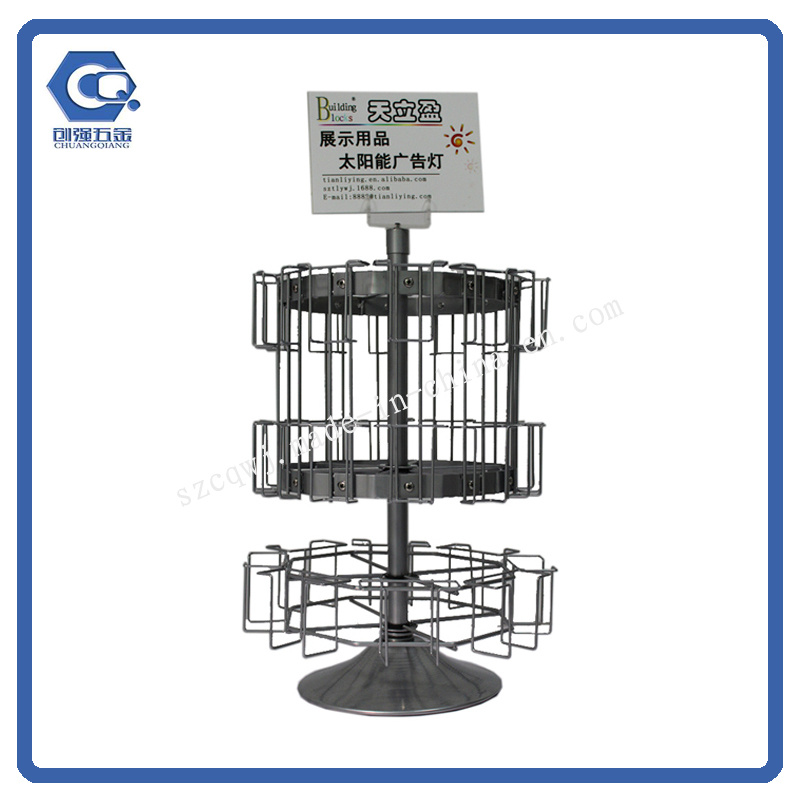 Metal Floor Standing Rotation Postcard Brochure Display Rack