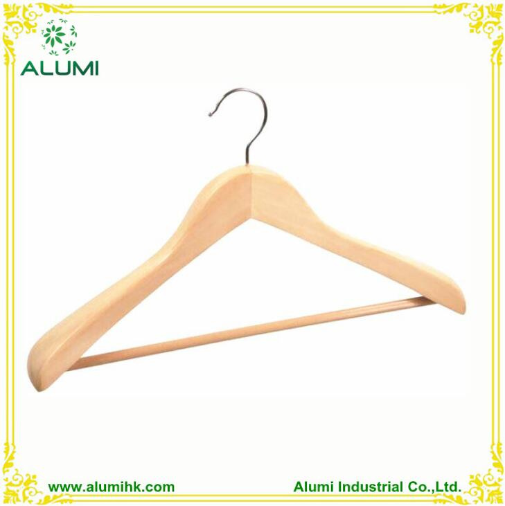 Lotus Wood Hanger Wooden Coat Hanger with Bar