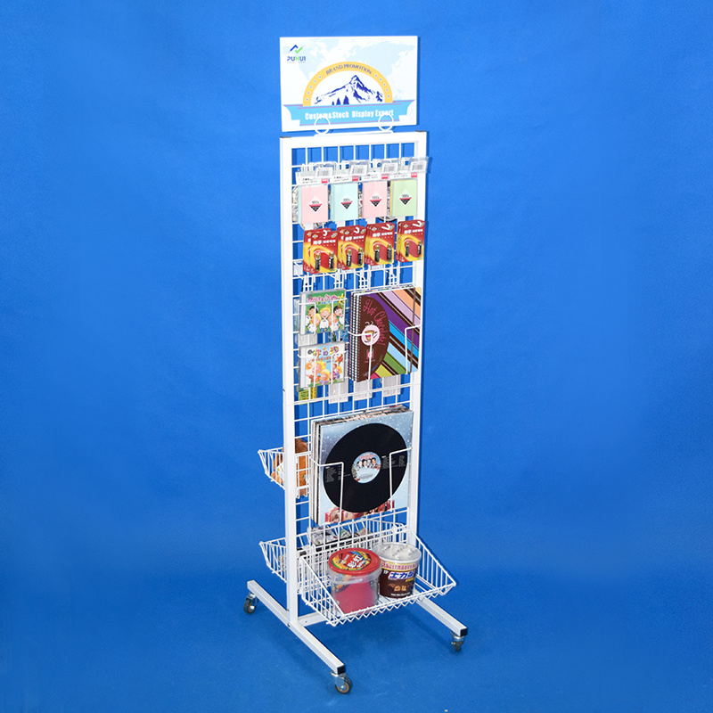 Floor Standing Metal Gridwall Wire Display Rack (PHD8038)