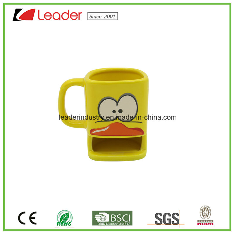 Yellow Cookie Holder Ceramic Coffee Mug