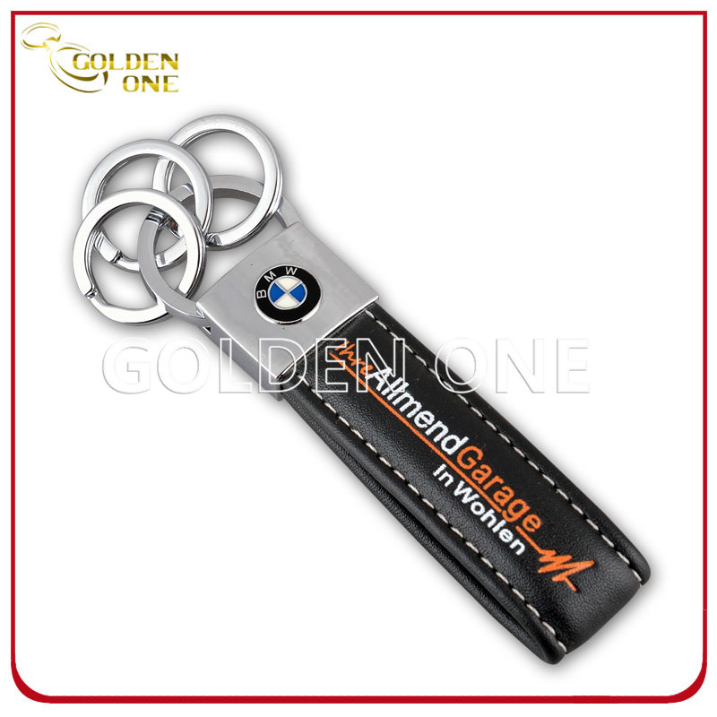 Promotion Gift Custom Printed Logo Leather Key Fob