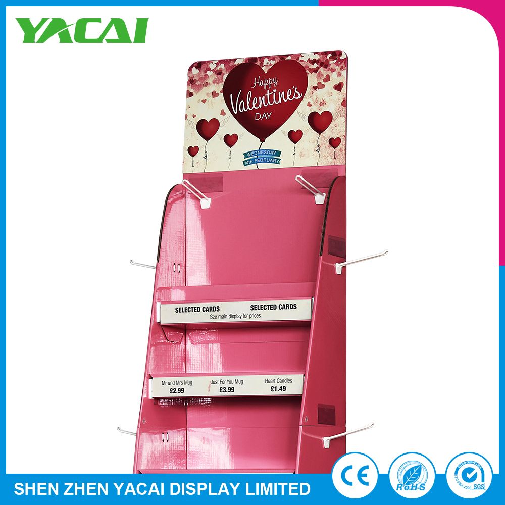 Recycled Paper Floor Retail Display Stand Exhibition Rack