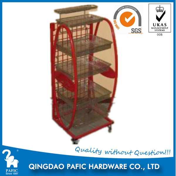 Magzines Display Rack Red Powder Coating Finish