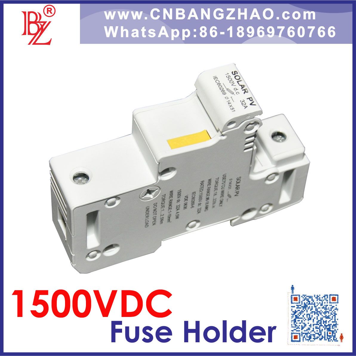 1500V Solar System Fuse Block- High Voltage Fuse Holder (10A/15A/20A)