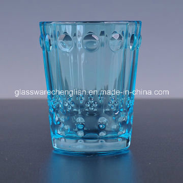 High-Quality Glass Candle Holder with Embossment (ZT-044)