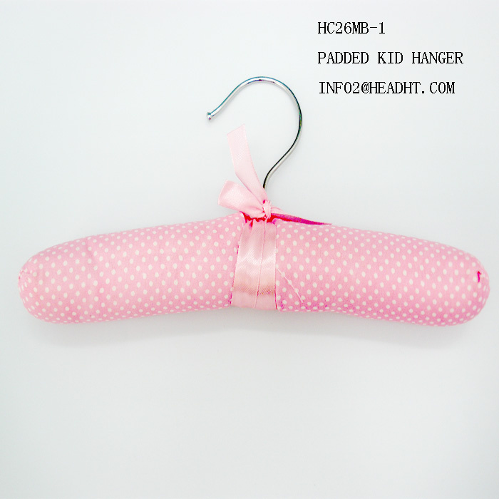 Colorful Cotton Padded Kid Chlidren Ribbon Satin Hanger
