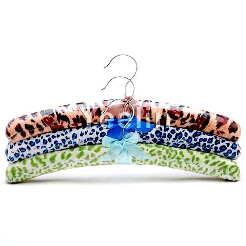 Padded Fabric Satin Hanger with Metal Hook
