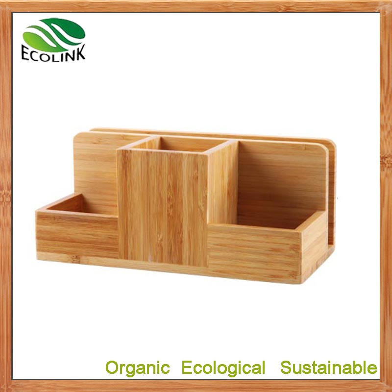Customize Bamboo Multi-Function Bamboo Space Saving Desk Organizer
