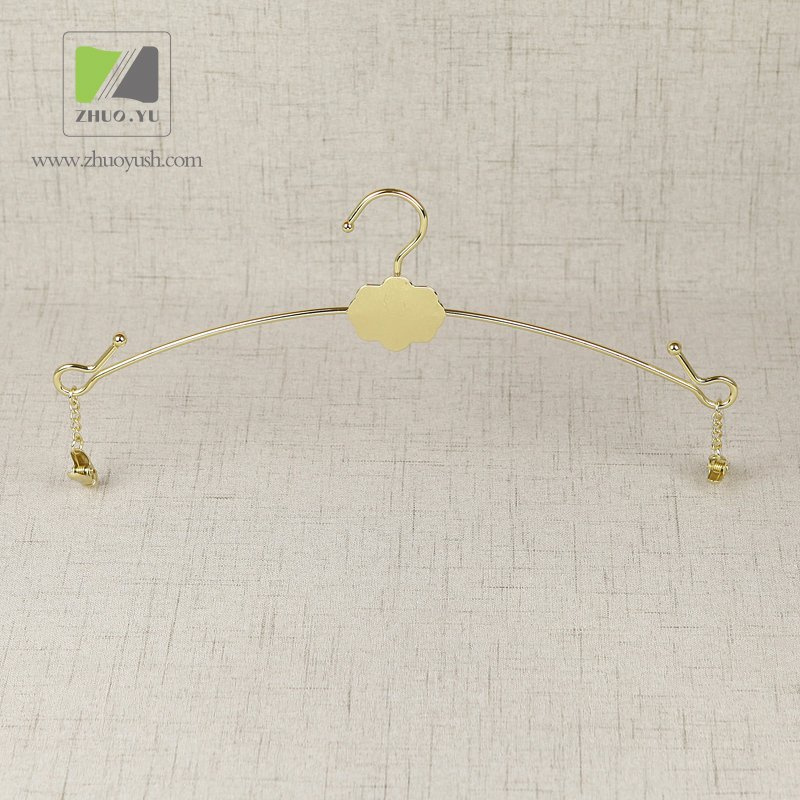 Deluxe Golden Metal Underwear Hanger with Clips