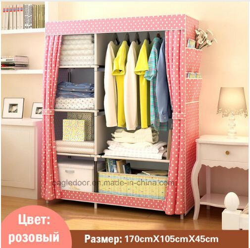 Modern Simple Wardrobe Household Fabric Folding Cloth Ward Storage Assembly King Size Reinforcement Combination Simple Wardrobe (FW-28B)