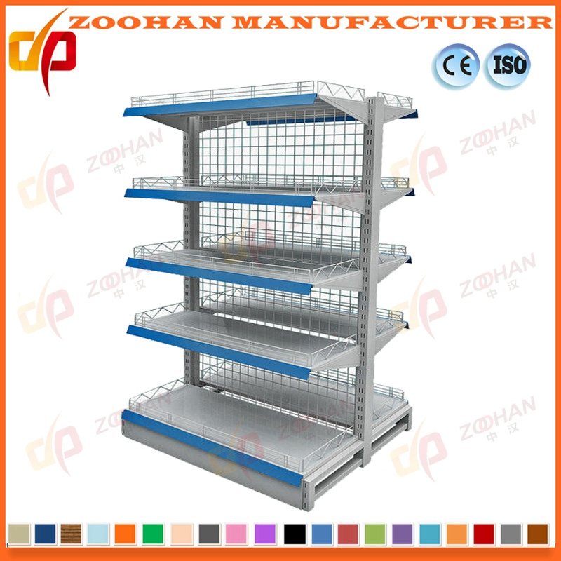 Metal Wall Wire Mesh Shelves Supermarket Display Storage Shelving (Zhs381)