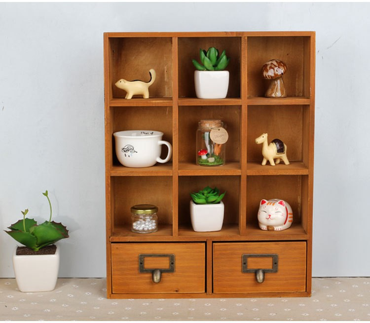Cheap Custom Logo Small Wooden Shelf Storage Rack