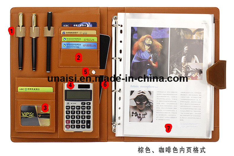 A4 Paper Expanding Faux Leather File Document Organizer Business Folder