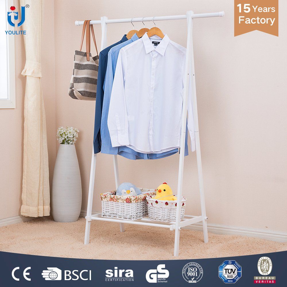 Single-Pole Powder Coated Household Cloth Storage Rack