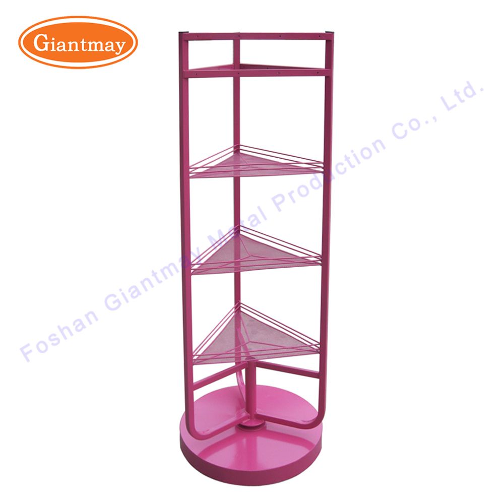 Triangle Rotating Supermarket Retail Water Bottle Storage Display Rack for Sale