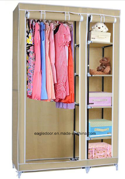 Modern Simple Wardrobe Household Fabric Folding Cloth Ward Storage Assembly King Size Reinforcement Combination Simple Wardrobe (FW-43B)