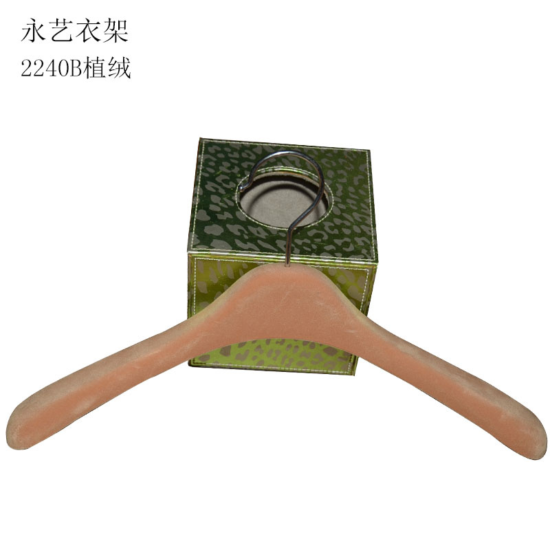 Wood Looking Velvet Clothes Hanger Special Design