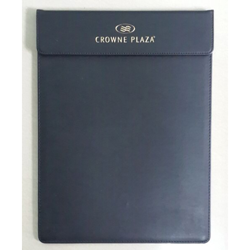 Popular MDF Customized PU Black Check in Folder