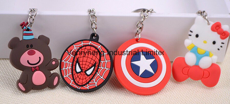 Custom Promotional Soft PVC Key Chain Key Tag Key Ring Cartoon Keychain