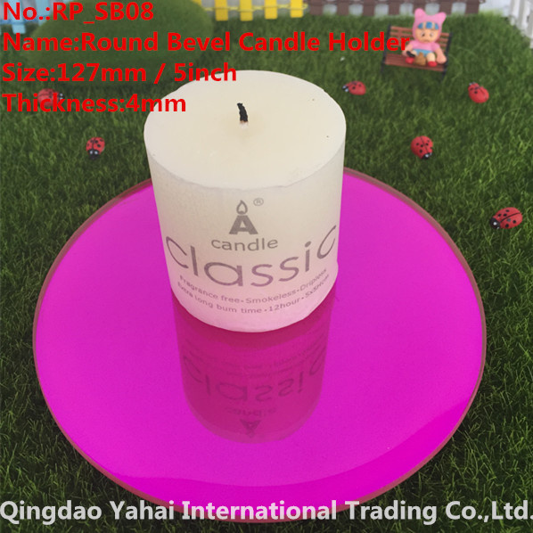 4mm Round Rose Bevel Glass Candle Holder