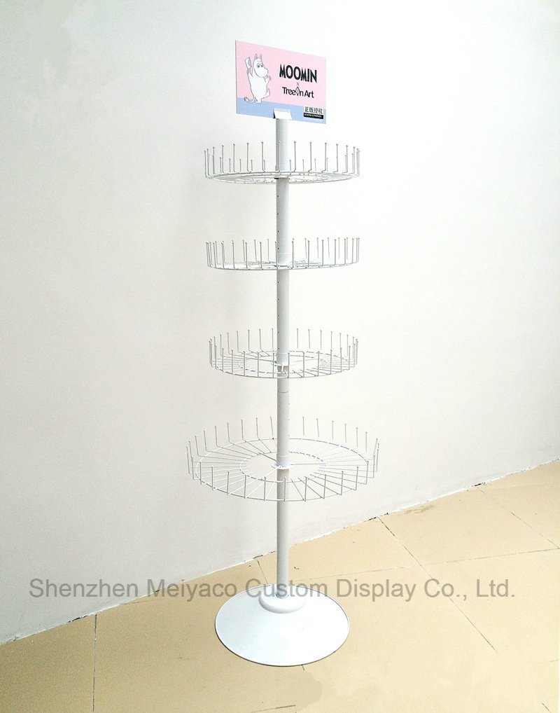 Boutiques Many Hooks Circular Basket Ornaments Shelf Socks 4 Layers Display Rack