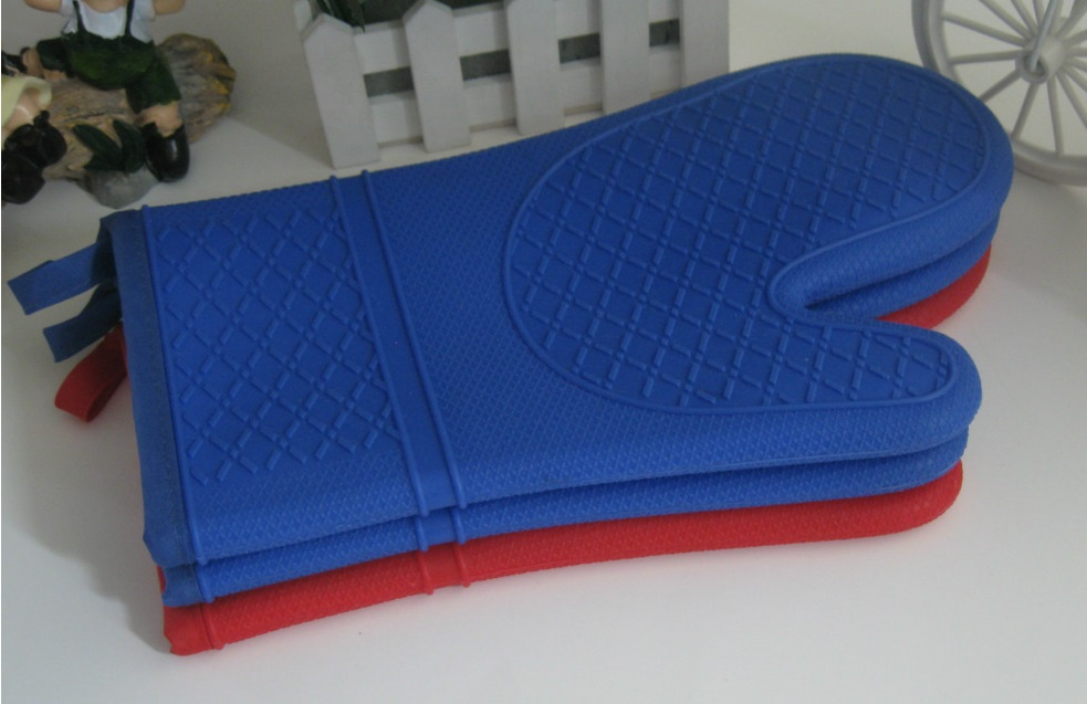 Silicone Hot Kitchen Pot Holder Glove Oven Mit (EB-93256-0)