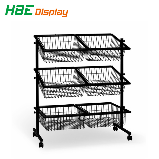 China Wholesale Metal Wire Display Rack Basket Display