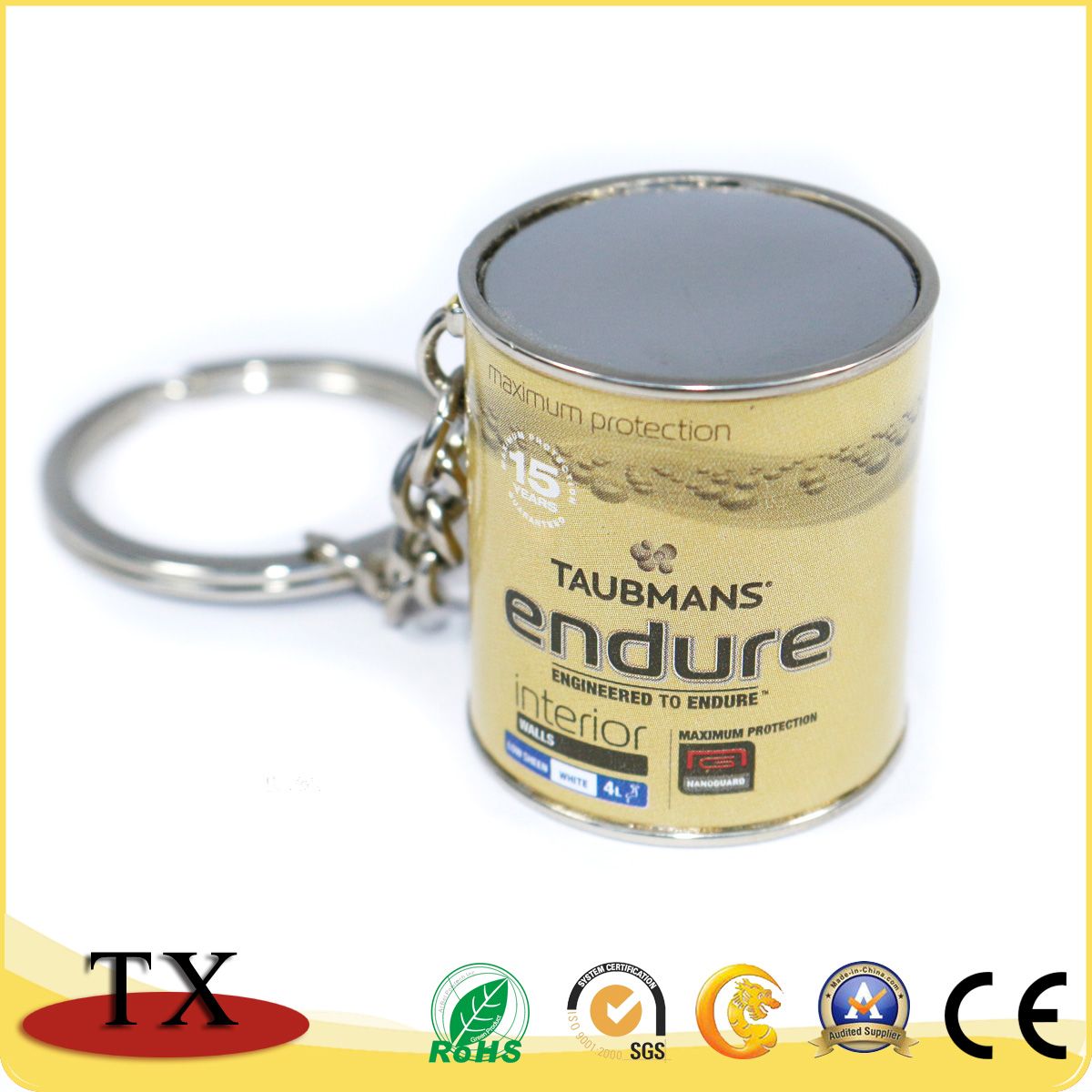 Custom 3D Metal Oil Drum Barrel Milk Can Key Chain