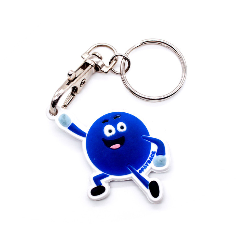 Lovely Style Soft Rubber Key Chain Diamond Floating Flexible Rubber Football Frame