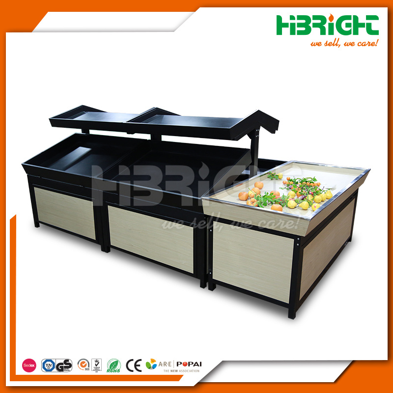 Wooden Store Fruits Vegetables Display Racks for Supermarket