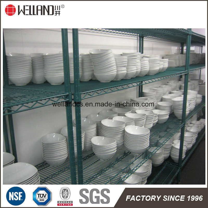 Epoxy Coated Green Steel Restaurant Industrial Dish Drying Rack Supplier