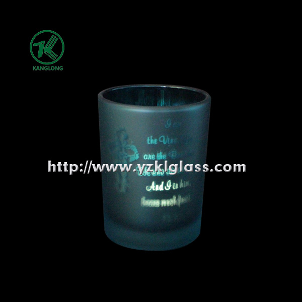 Color Double Wall Glass Candle Cup by SGS (klb130916-218)