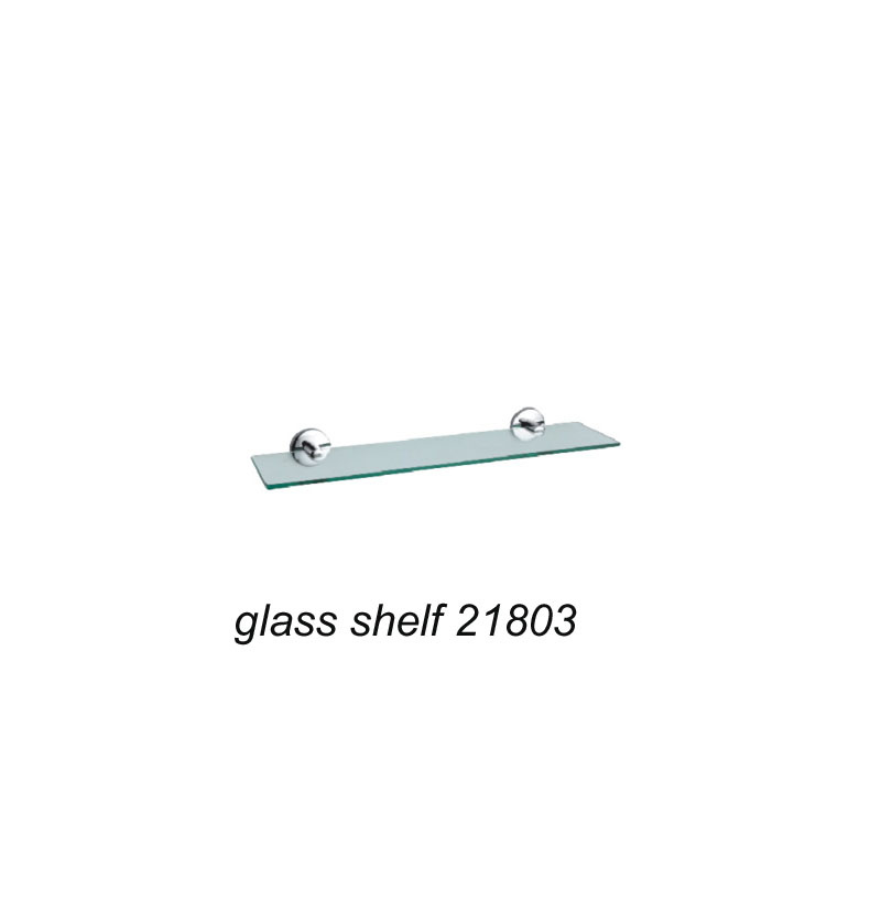 Hot Sales Style Wall Mounted Zinc Alloy Glass Shelf Chrome Finish 21803
