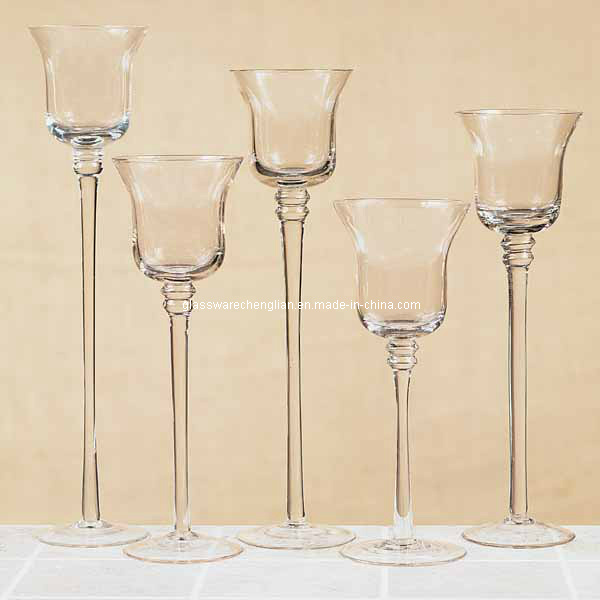 Hand-Made Clear Glass Candle Holder (GT-01)