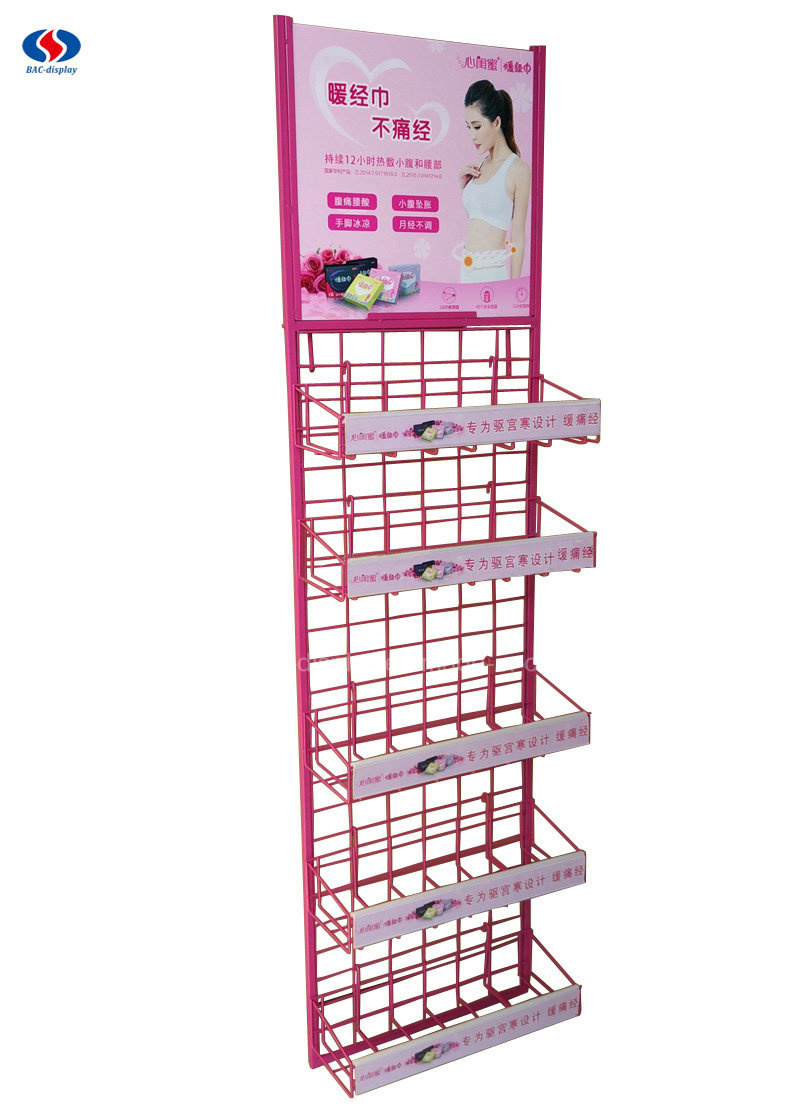 Sanitary Napkins Daily Necessities Display Racks Women Supplies Metal Wire Display Stand