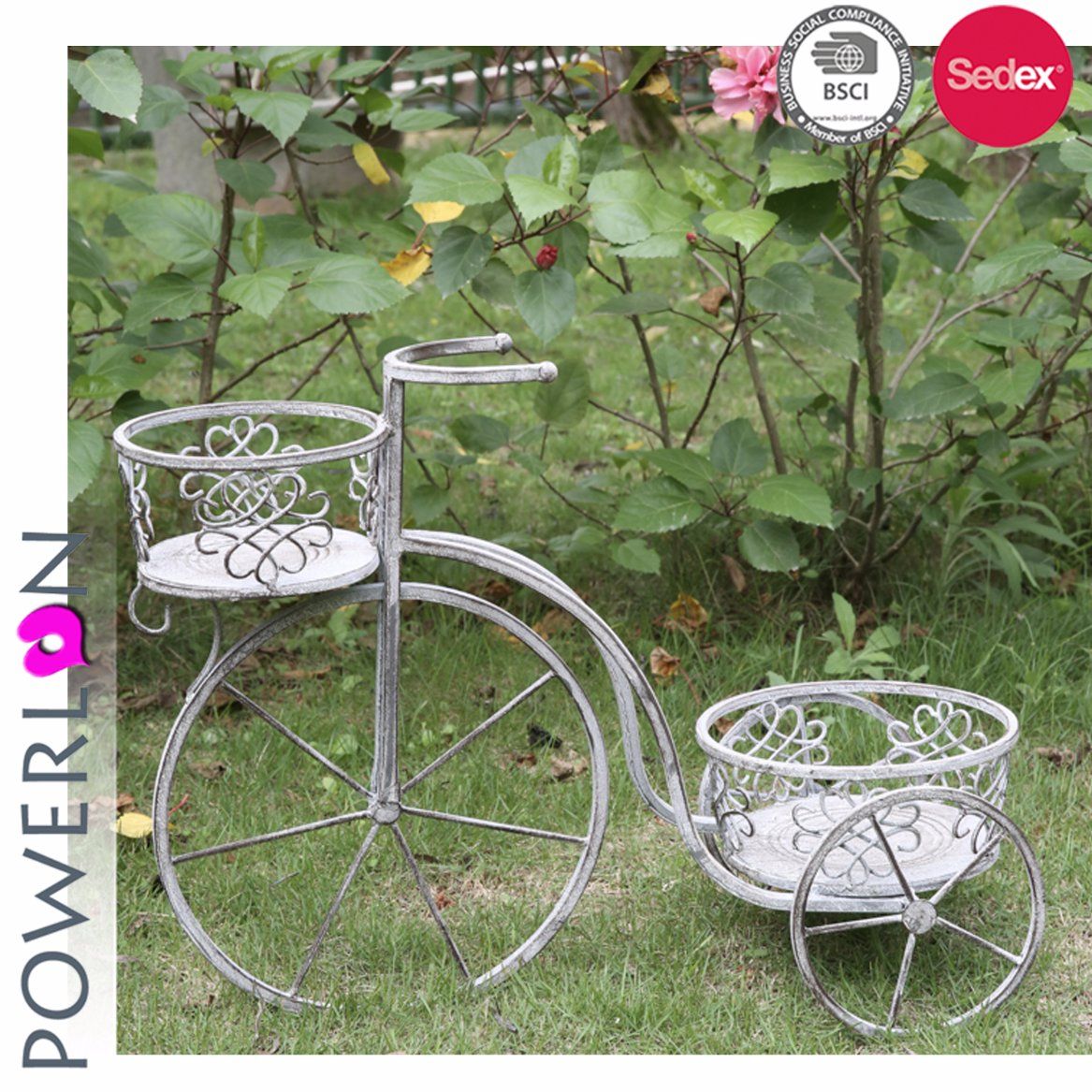 Garden Metal Flower Stand with Holders