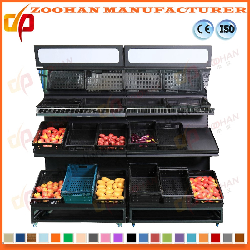 Supermarket Shop Retail Store Fruit Vegetable Rack with Mirror (Zhv61)